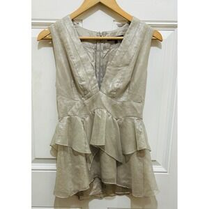 Nanette Lepore Sleeveless Ruffle Peplum Top - Women's‎ Size 4